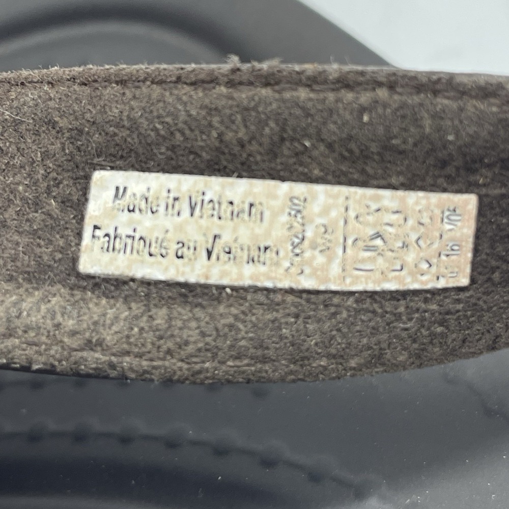 Crocs Womens 9 Sandals Capri Dark Brown Leather Dual Comfort V Flip Flops 202502 - Picture 10 of 10